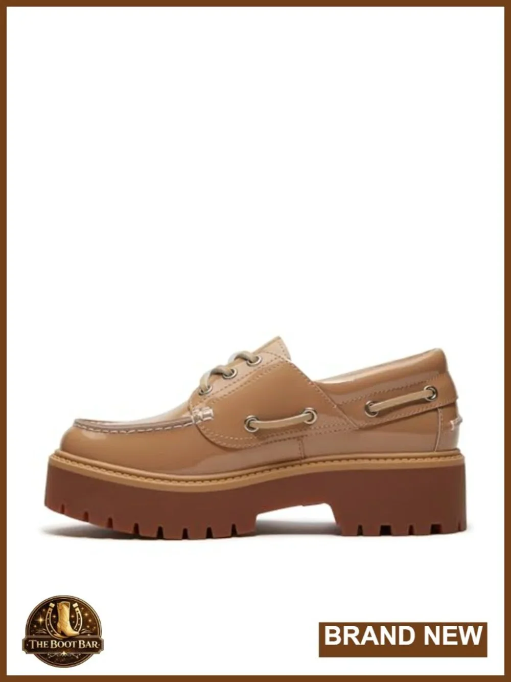 Premium Leather Platform Boat Shoe with Lightweight Cushioned Insole